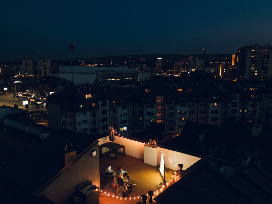Movie night outdoors