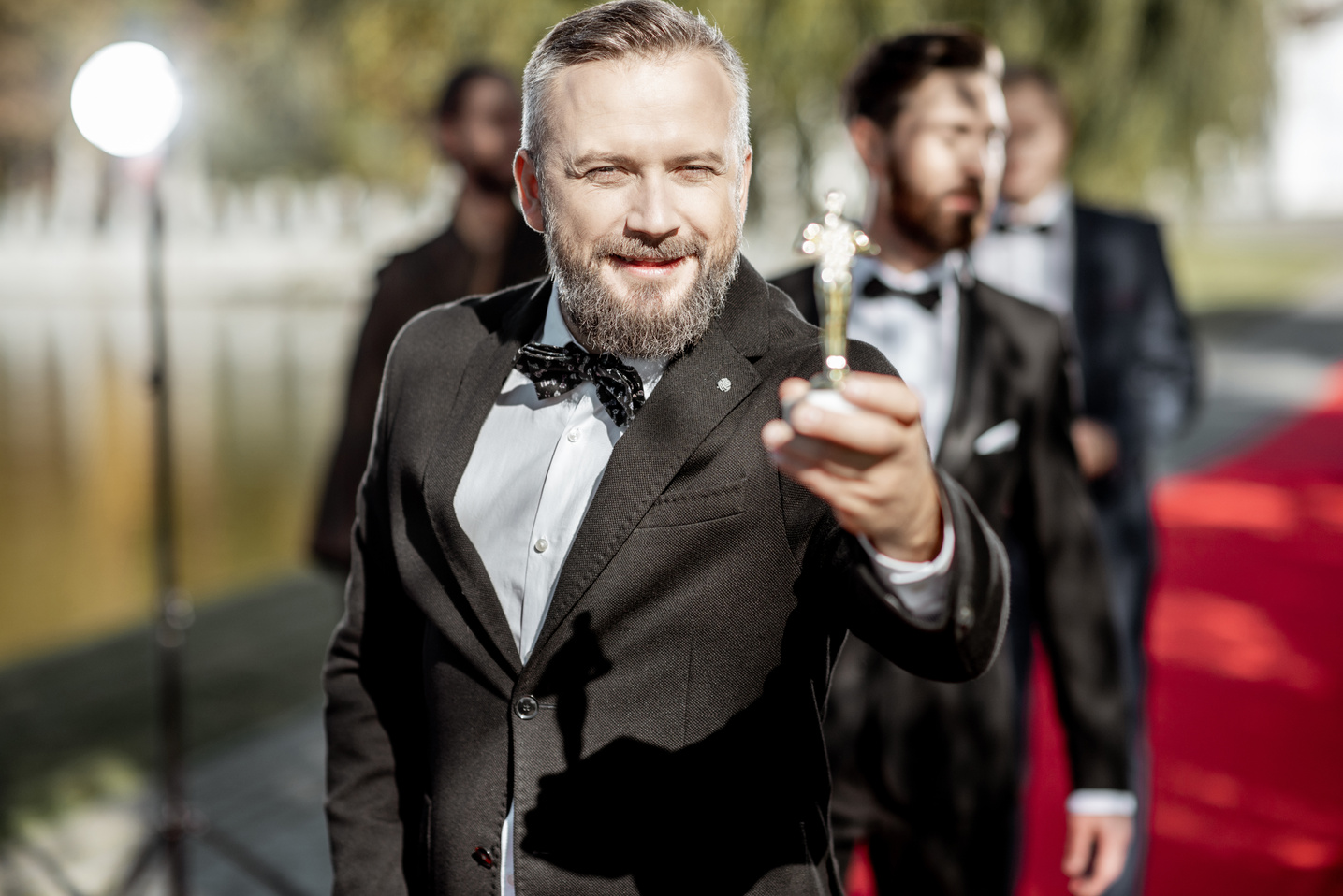 Movie Actors on the Red Carpet Outdoors